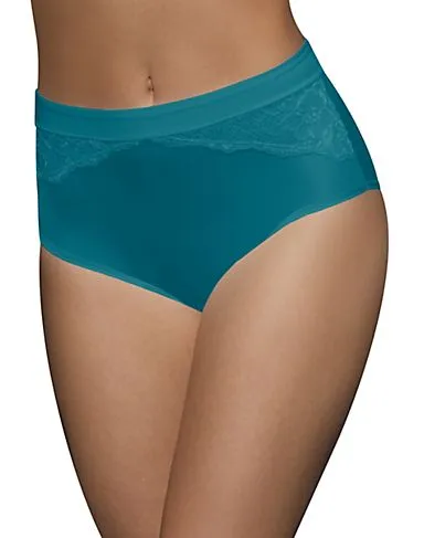 Bali Women's Comfort Indulgence Satin with Lace Modern Brief