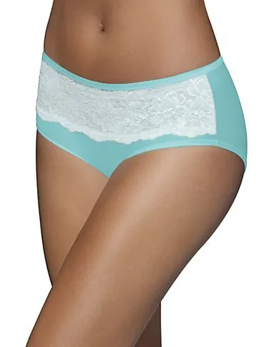 Bali Women's Comfort Indulgence Satin with Lace Modern Hipster