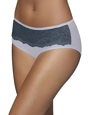 Bali Women's Comfort Indulgence Satin with Lace Modern Hipster