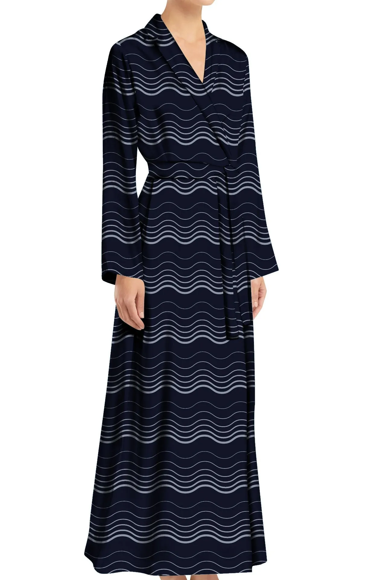 Black Full Sleeve Wrap Dress