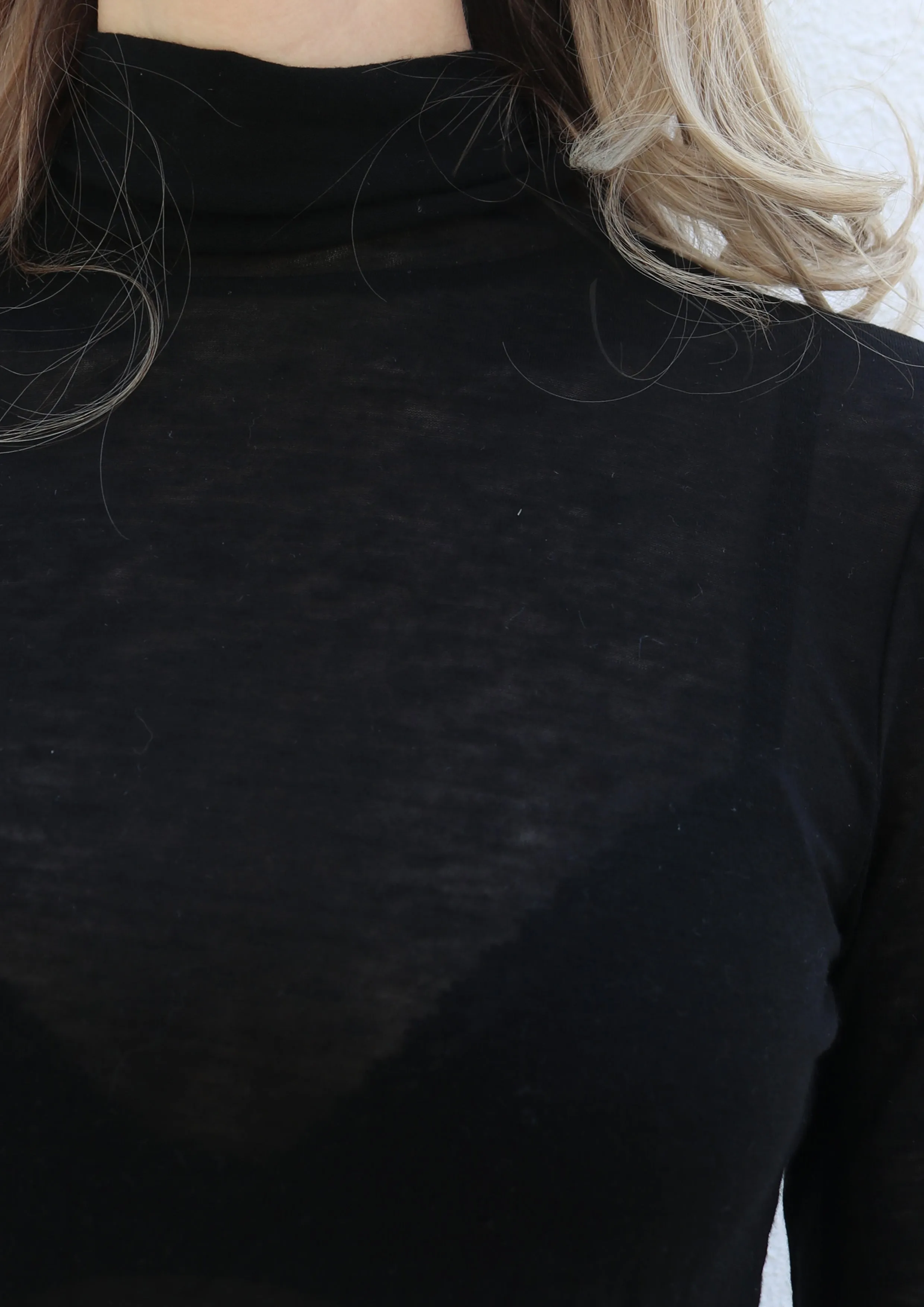 Black Sheer Turtleneck