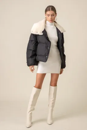 Daisy Puffer Jacket- Black