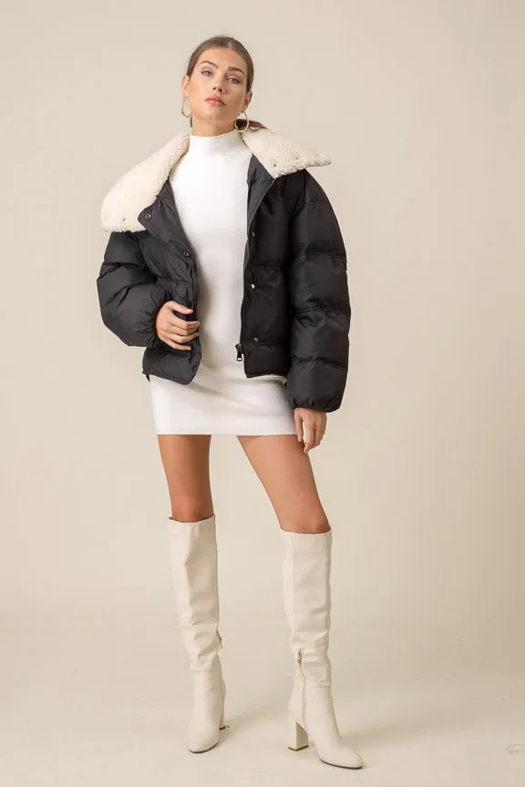 Daisy Puffer Jacket- Black