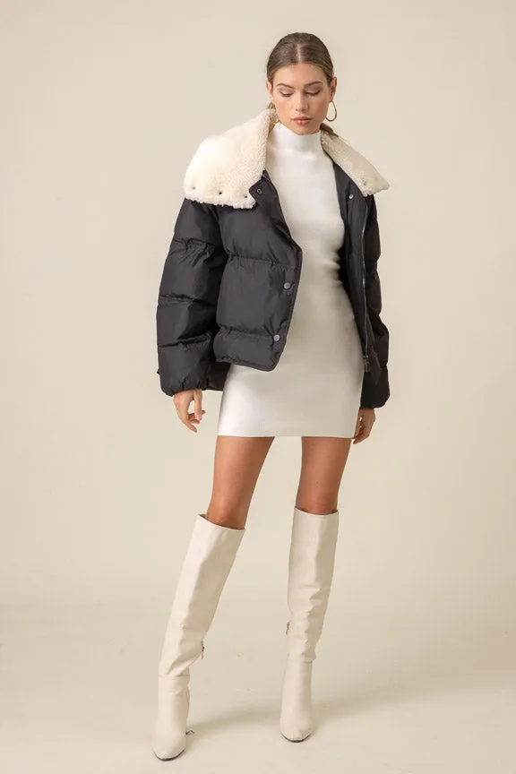 Daisy Puffer Jacket- Black