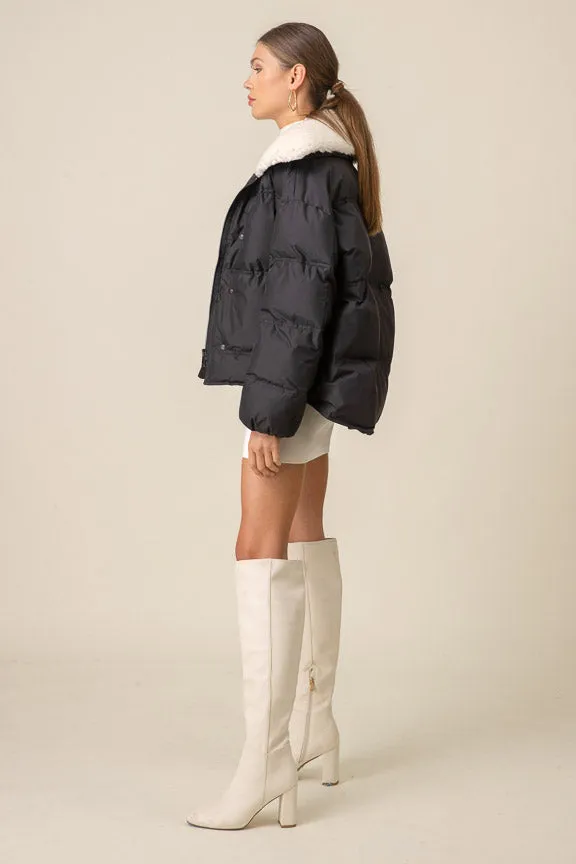 Daisy Puffer Jacket- Black