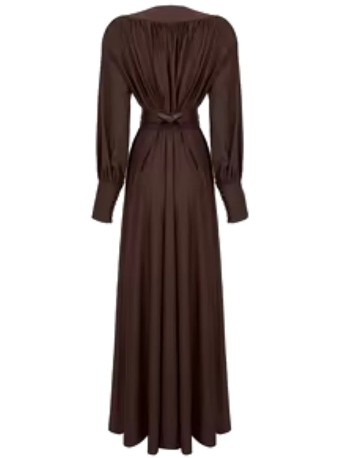 Dark brown pleated boho maxi dress
