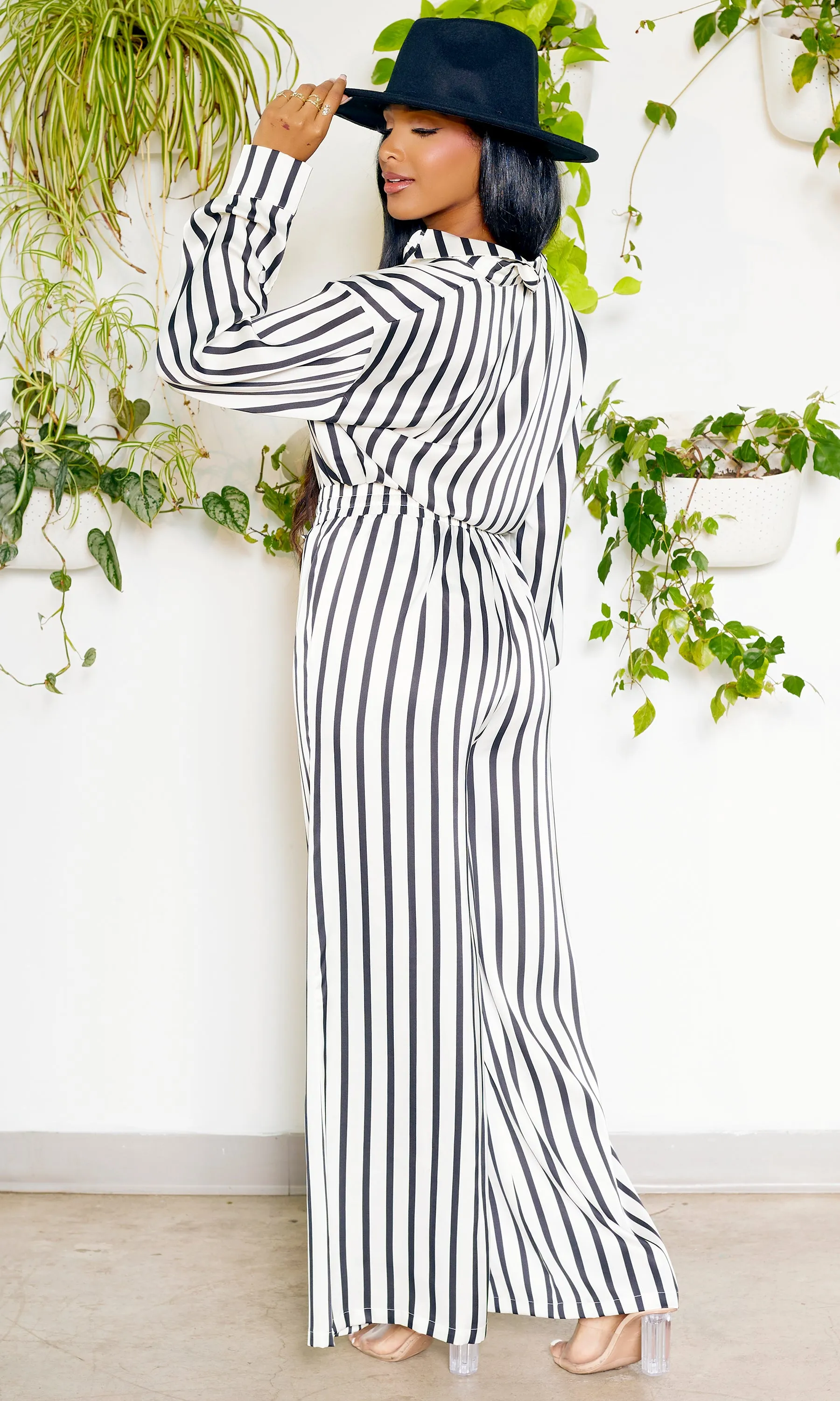 Daytime Elegance | Black and White Pants Set