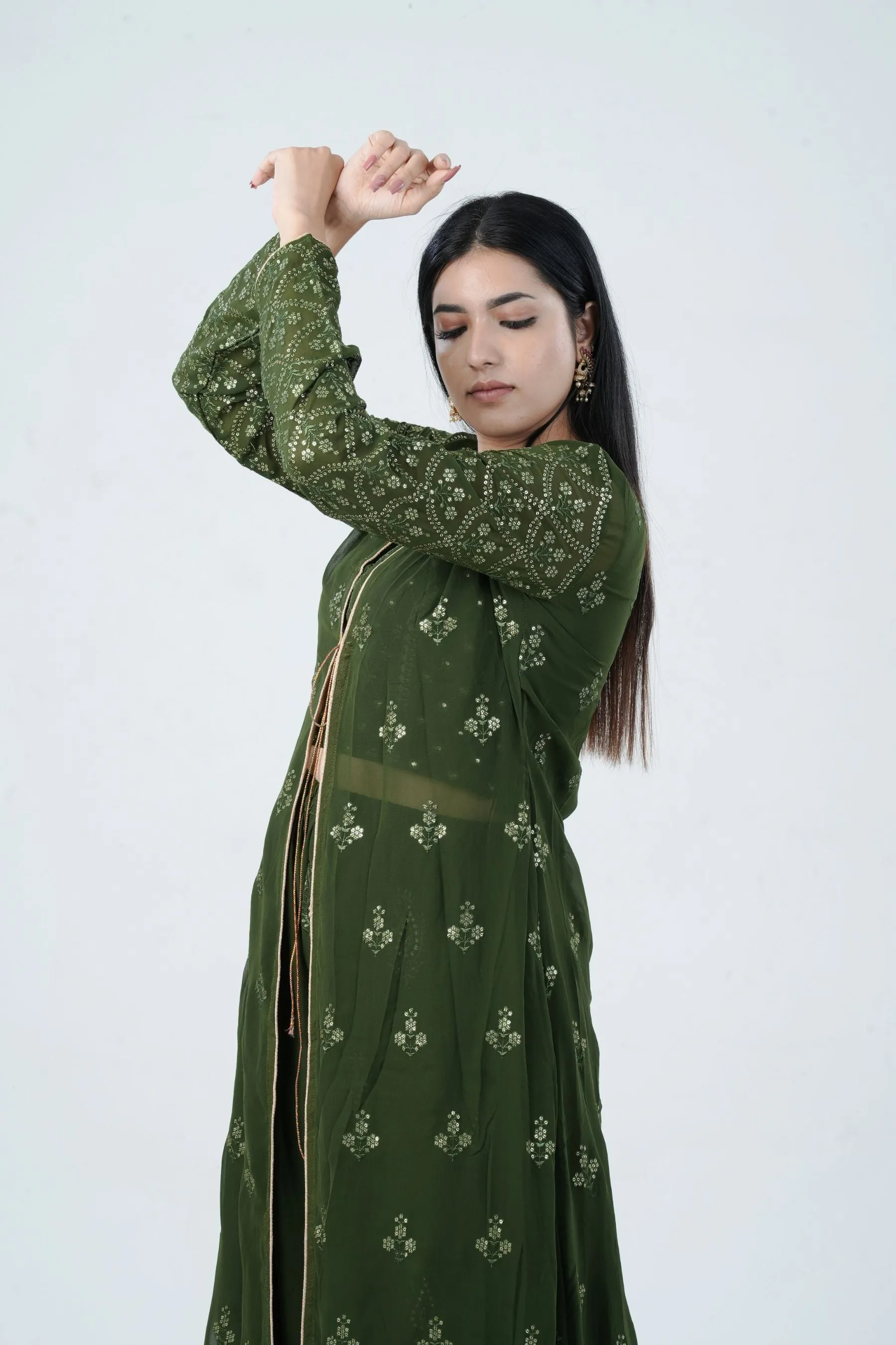 Effortlessly Chic Real Georgette Crop Top & Plazzo Set for Stylish Looks