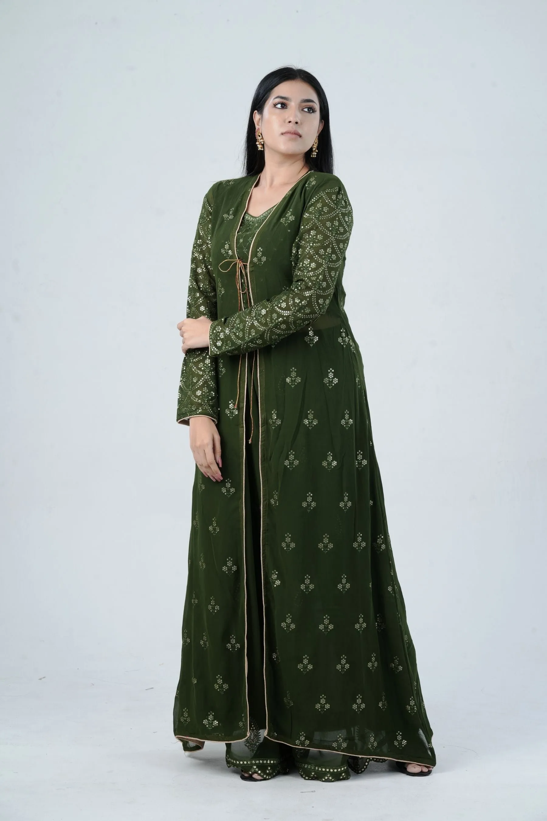 Effortlessly Chic Real Georgette Crop Top & Plazzo Set for Stylish Looks