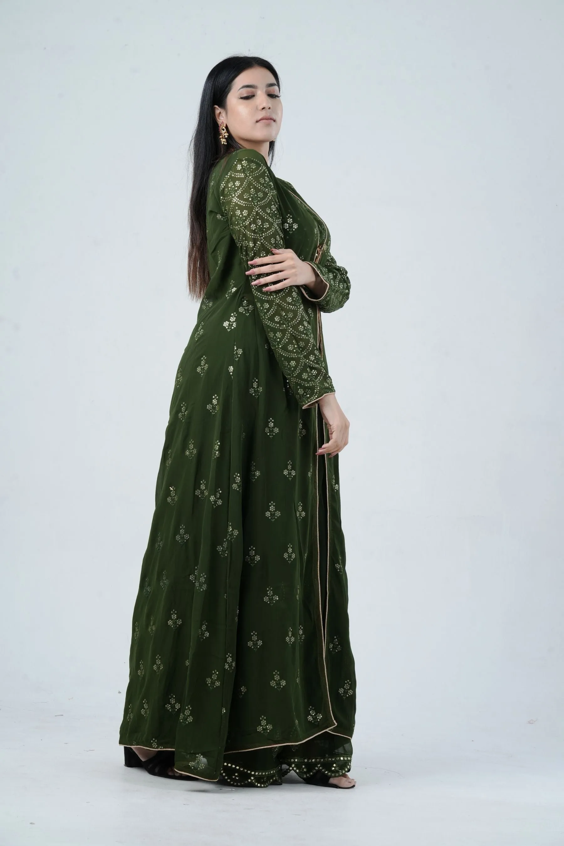 Effortlessly Chic Real Georgette Crop Top & Plazzo Set for Stylish Looks