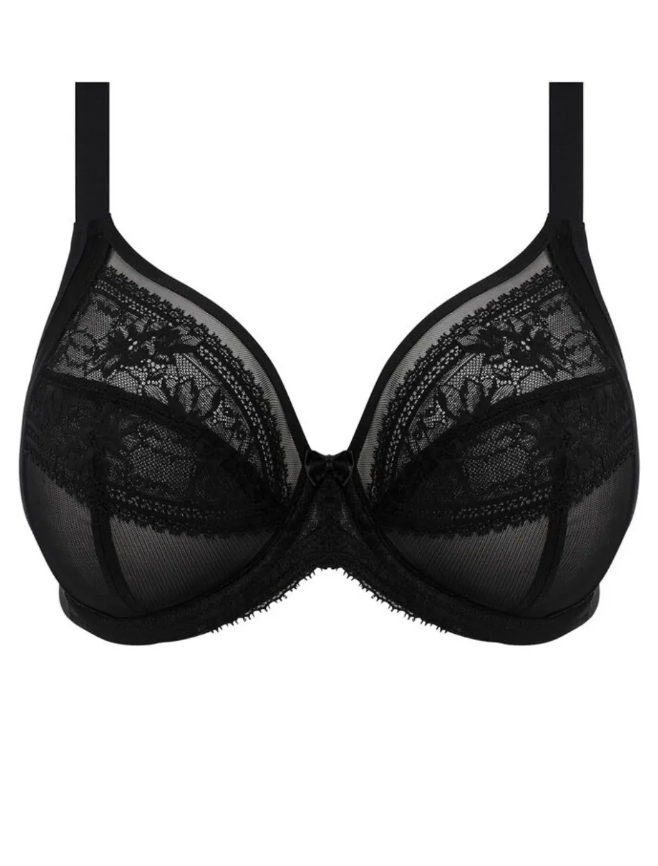 Elomi Kendra Bra Underwire Plunge Bra, Black | Black Elomi Plunge Bra | Elomi Plunge