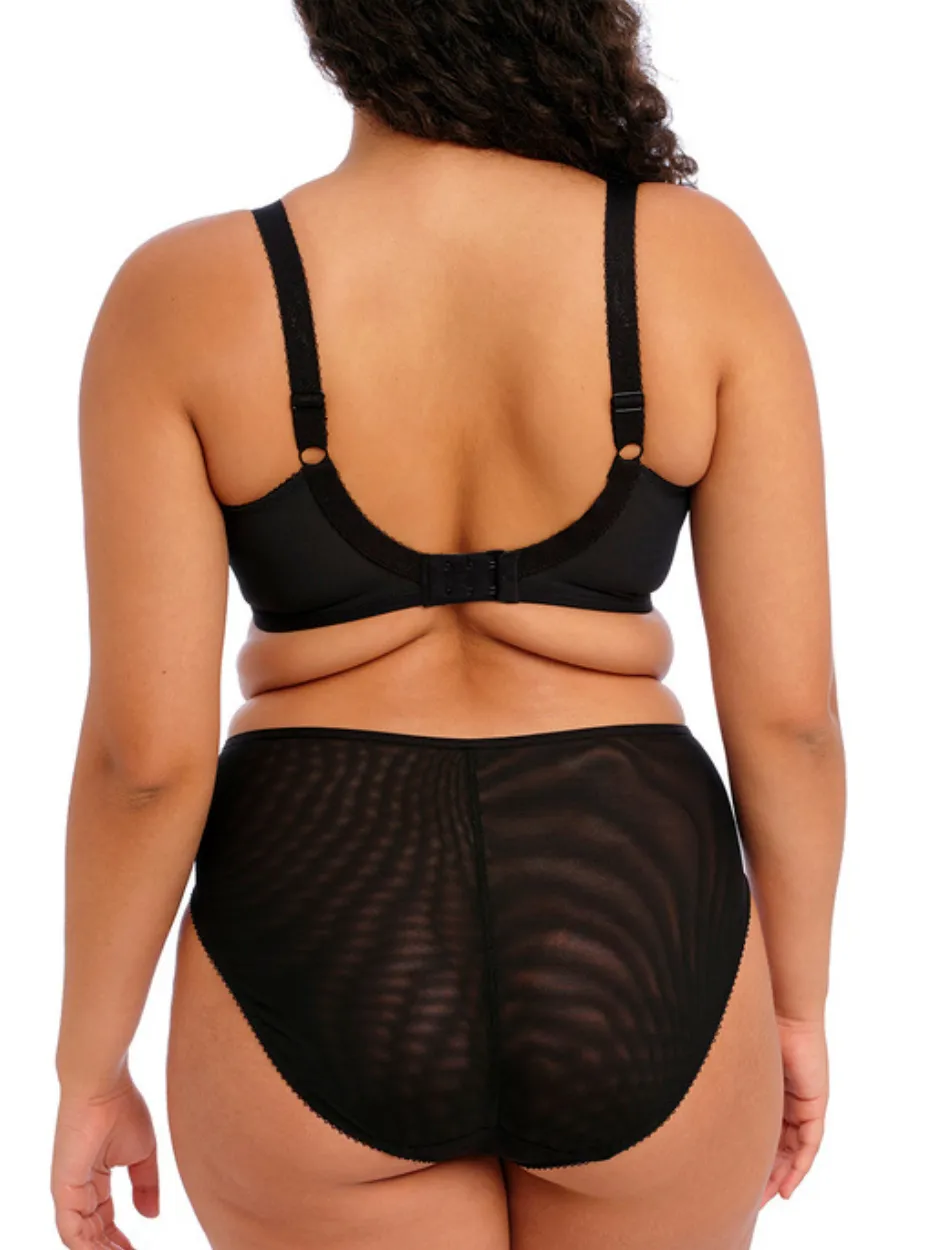 Elomi Namrah Bra Underwire Bandless Plunge Bra, Black Jet | Jet Black Elomi Plunge Bra | Elomi Bandless Plunge