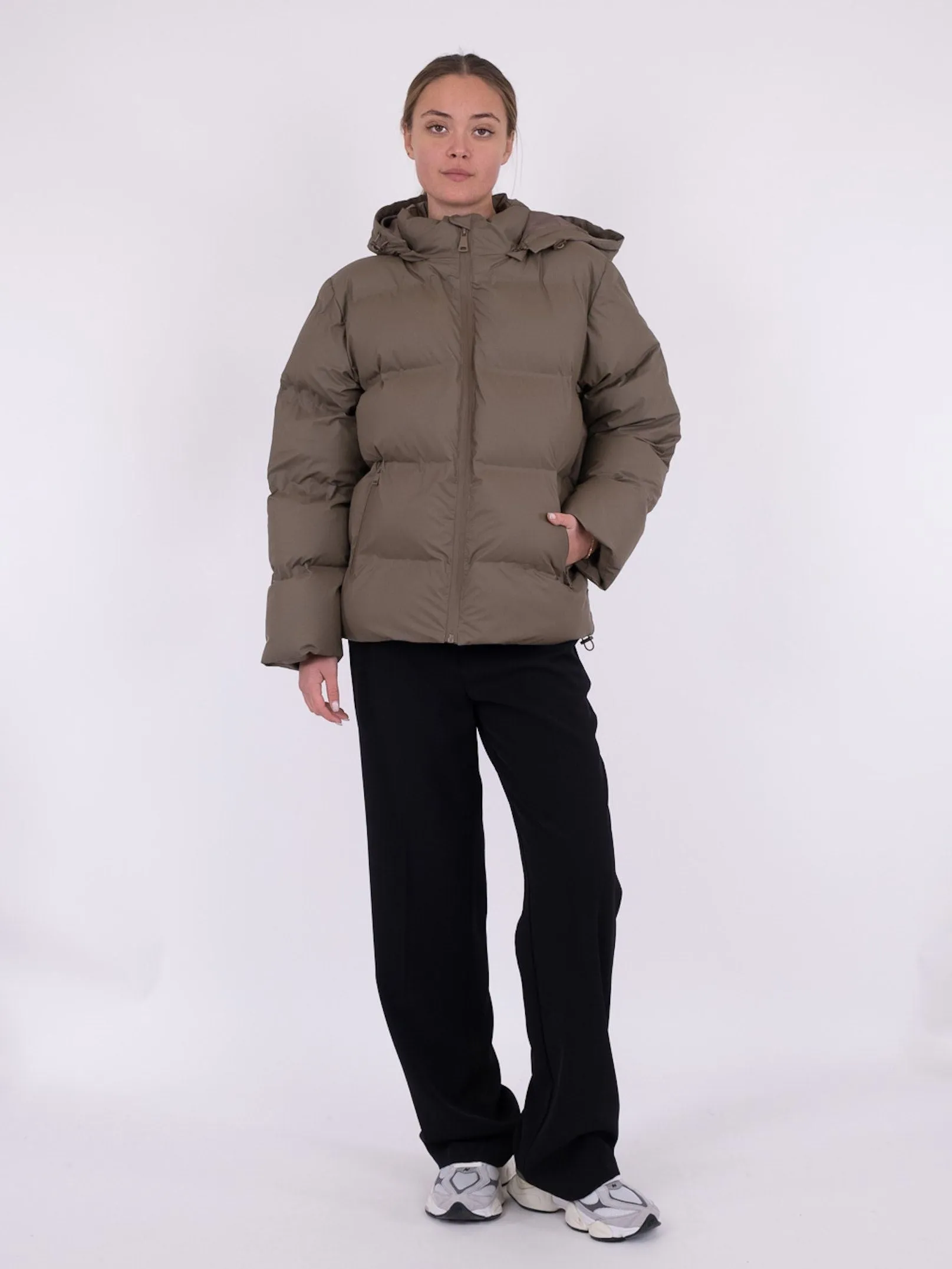 Fox C Puffer Jacket - Dark Taupe