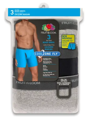 Fruit of the Loom Men's Tag-Free Comfort Briefs, 2XL, Assorted Black and Grey, 3-Pack