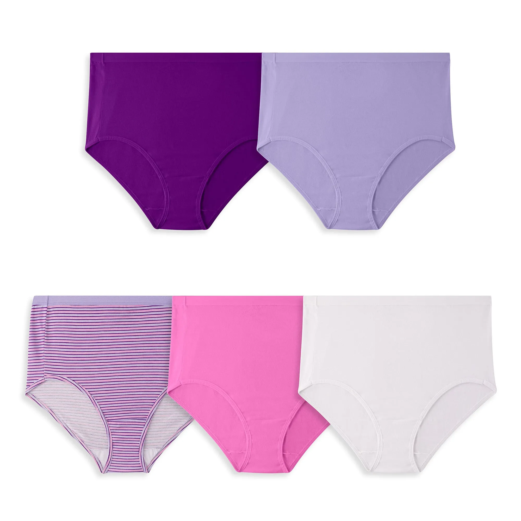 Fruit of the Loom Women's Fit for Me Cotton Briefs, 5-Pack
