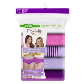 Fruit of the Loom Women's Fit for Me Cotton Briefs, 5-Pack