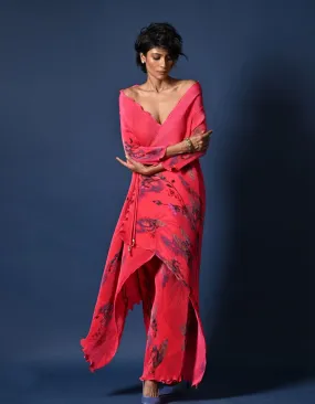 Fuschia Frangipani Printed Wrap