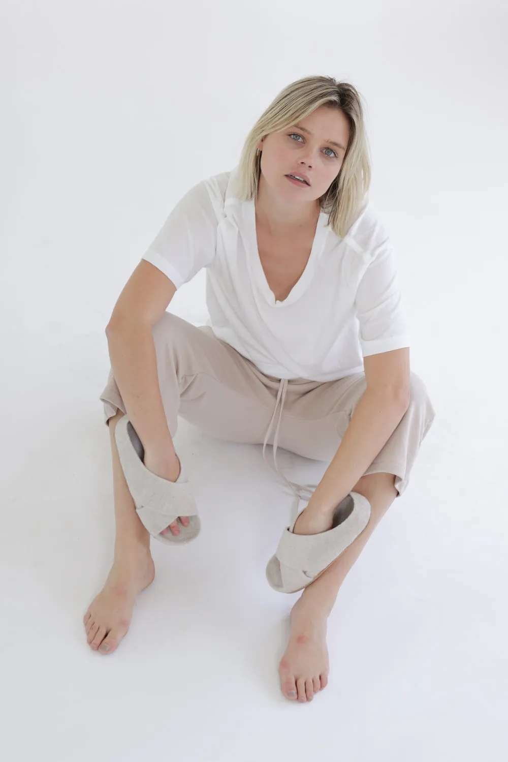 Garment dye french terry baggy sweatpants