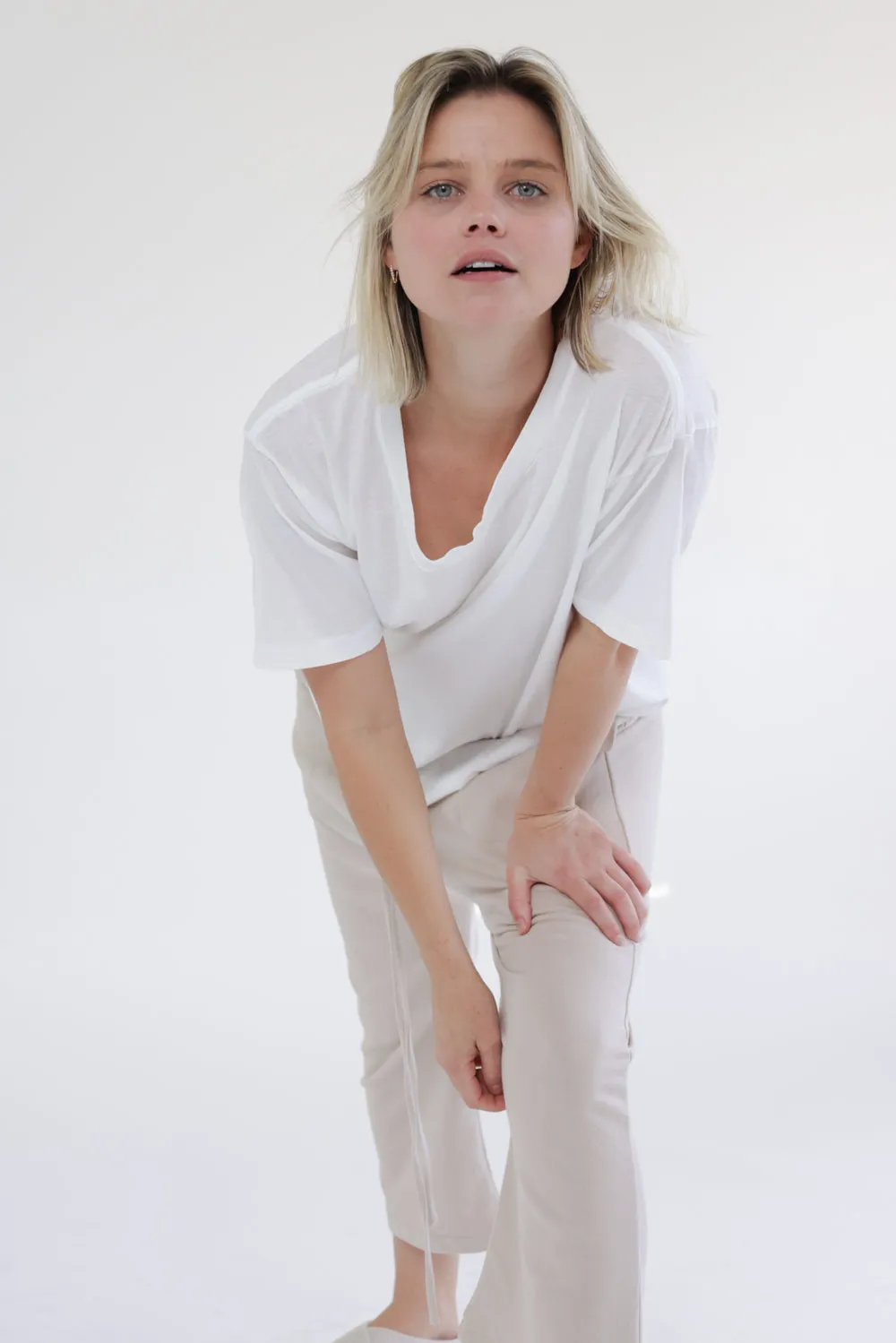 Garment dye french terry baggy sweatpants