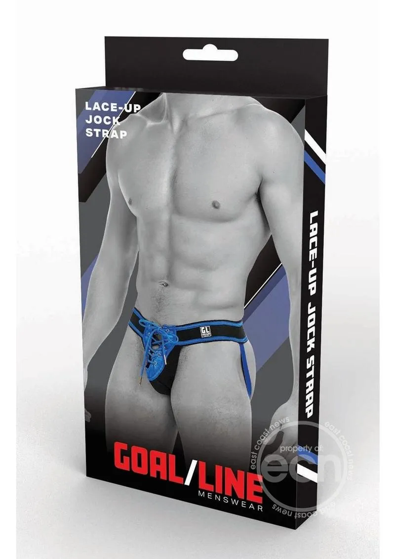 Goal Line Lace-Up Jockstrap Blue