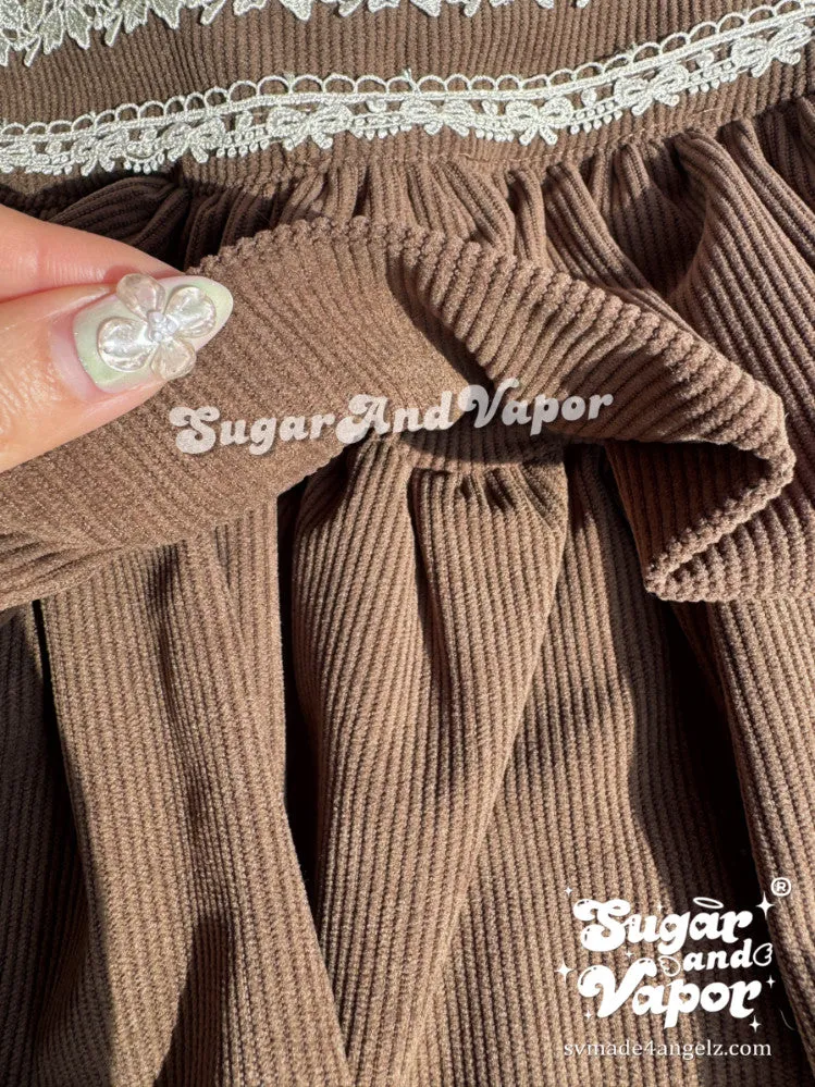 Mabel Hazelnut Petal Corduroy Mini Skirt