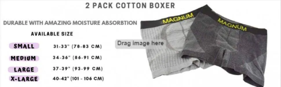 Men's Boxers, Cotton & Bamboo Charcoal Infused Low Rise Trunk Underwear (2 Pack)