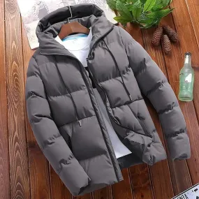 Men's Casual Puffer Jacket with Hood and Drawstring | Ideal for Autumn/Winter