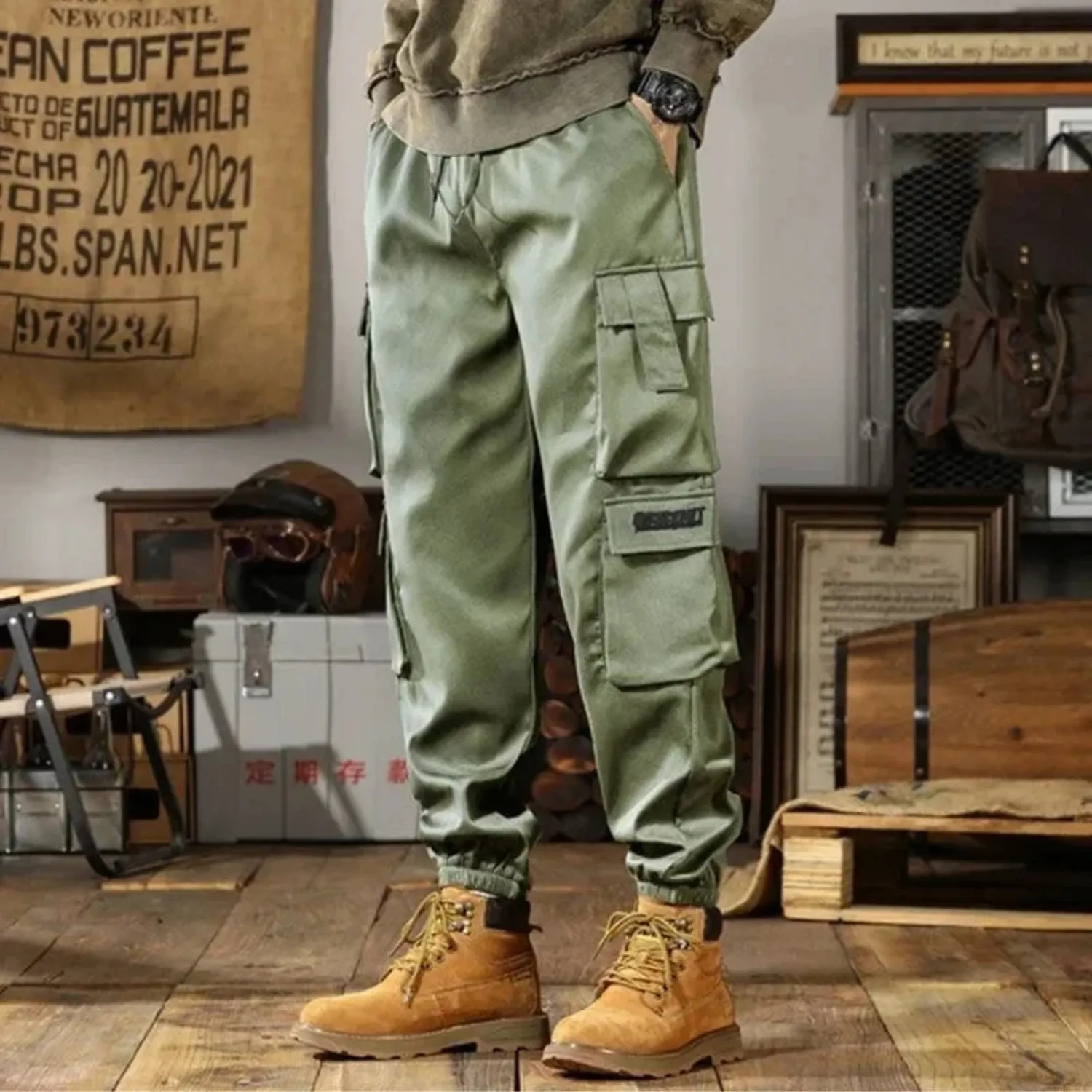 Men's Multi-Pocket Cargo Pants with Drawstring Waist | Perfect for All-Seasons Wear