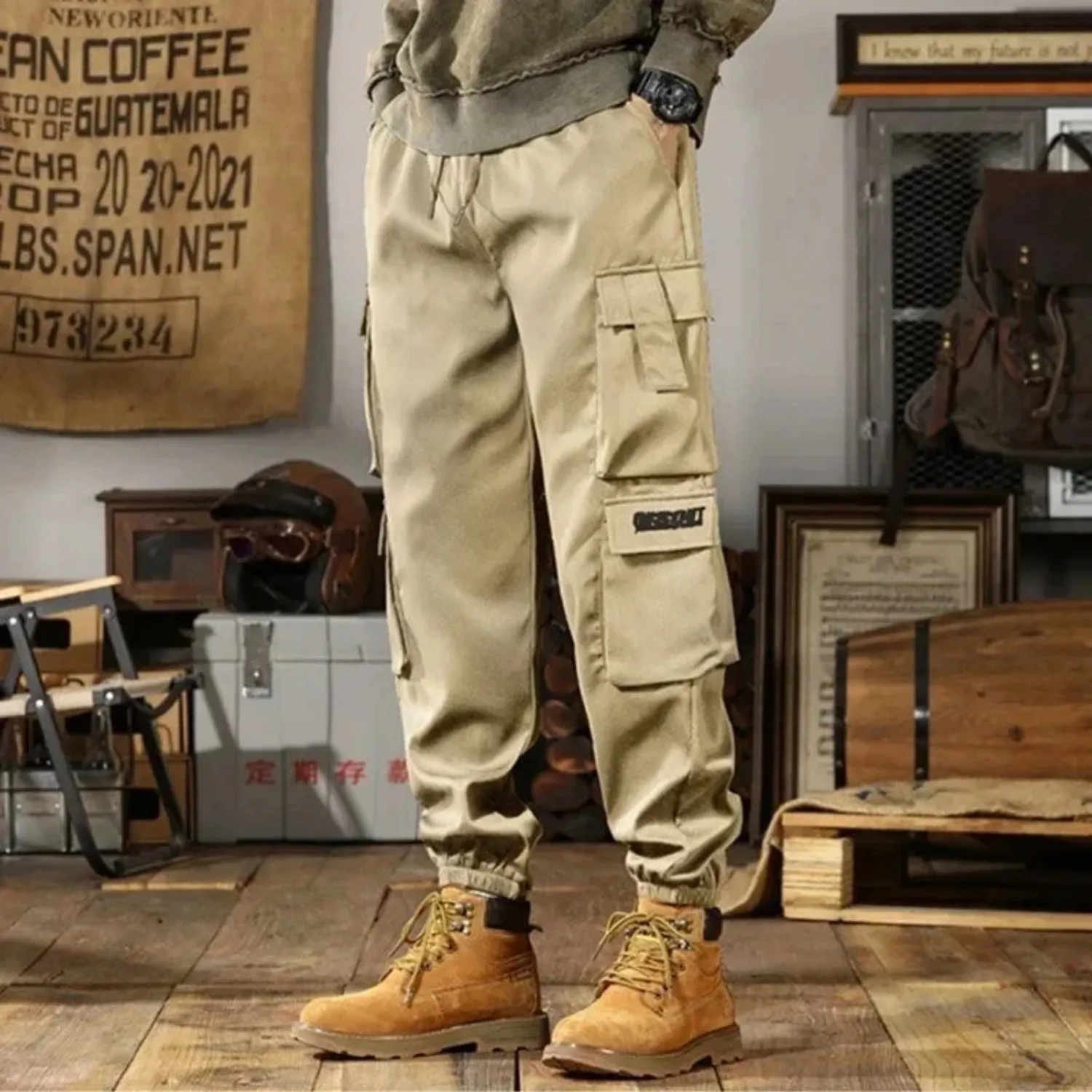Men's Multi-Pocket Cargo Pants with Drawstring Waist | Perfect for All-Seasons Wear
