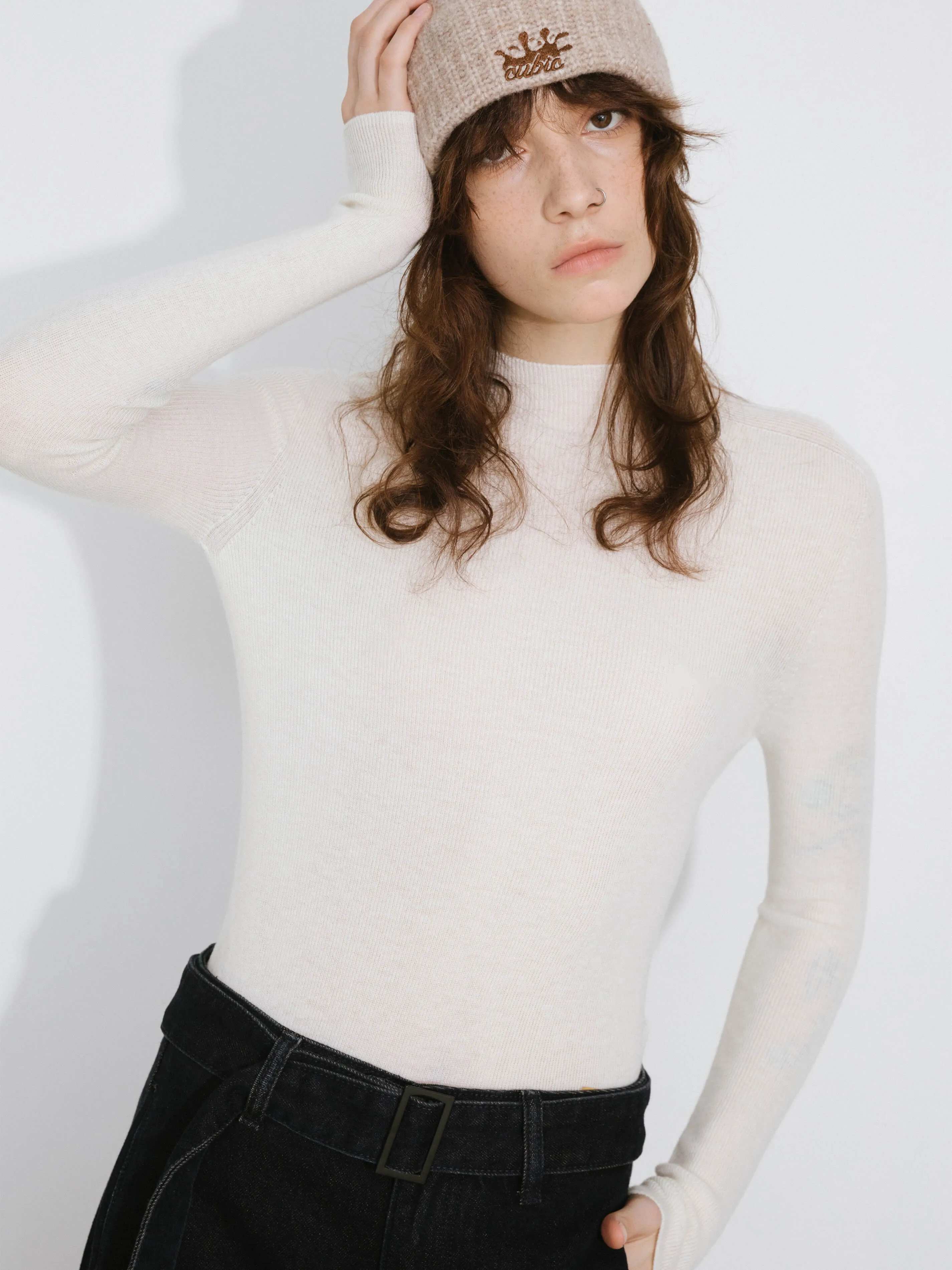 Merino Wool Turtleneck Knitwear Jumper