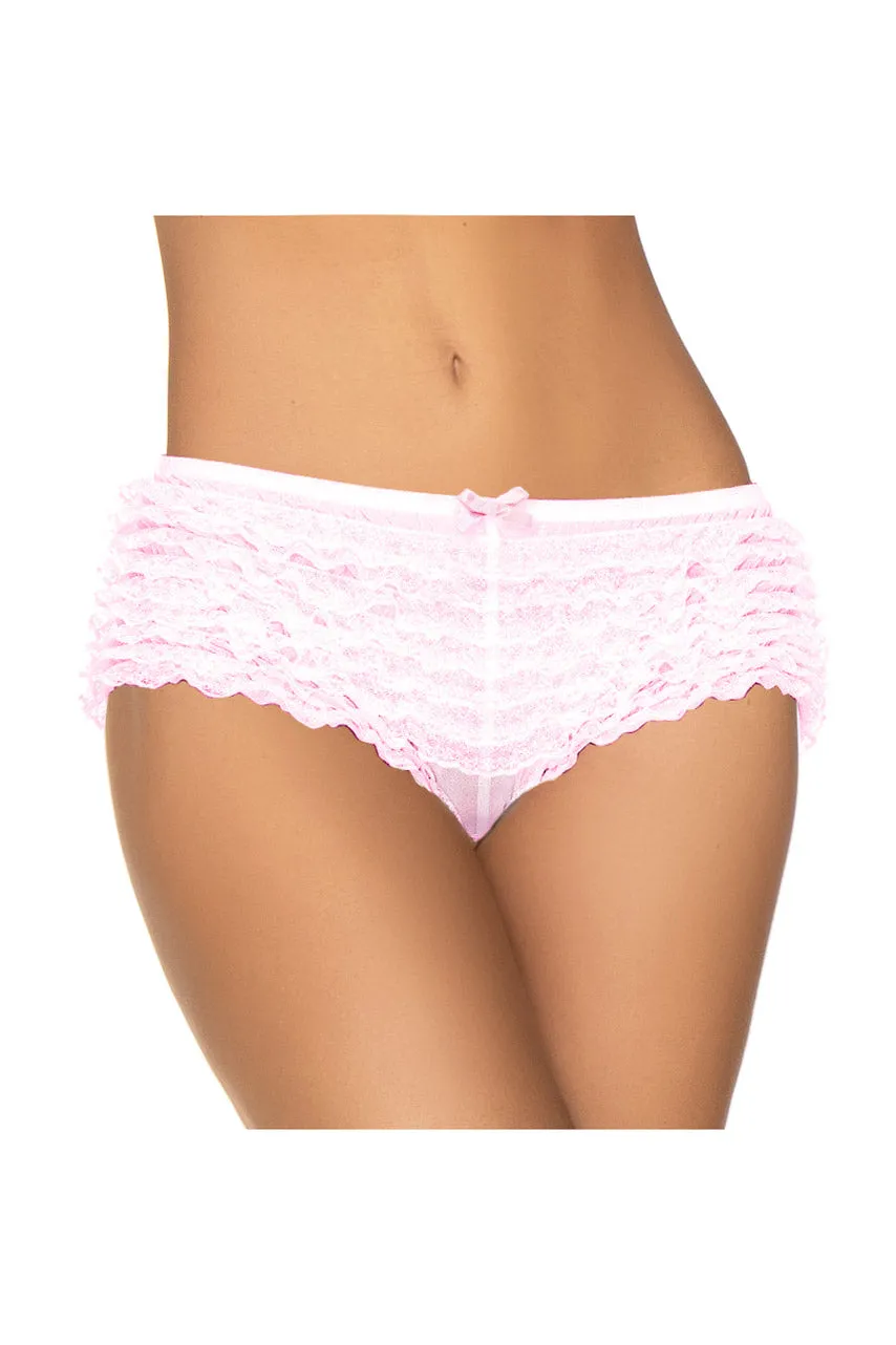 Pink Sexy Ruffled Hot Pants