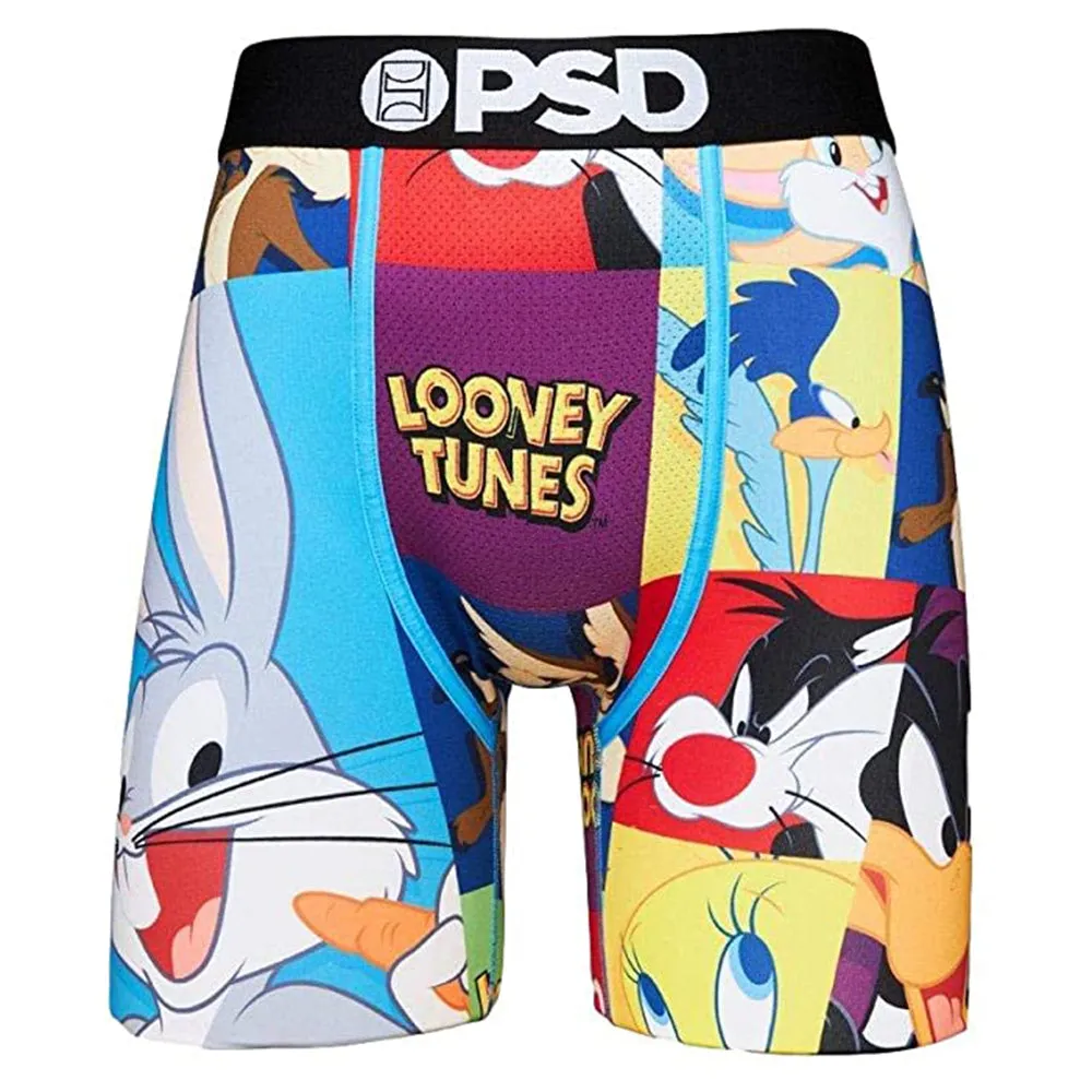 PSD Mens Elastic Underwear Wide Band Boxer Brief Blue Looney Toons Bunch Underwear - 121180048-BLU-M