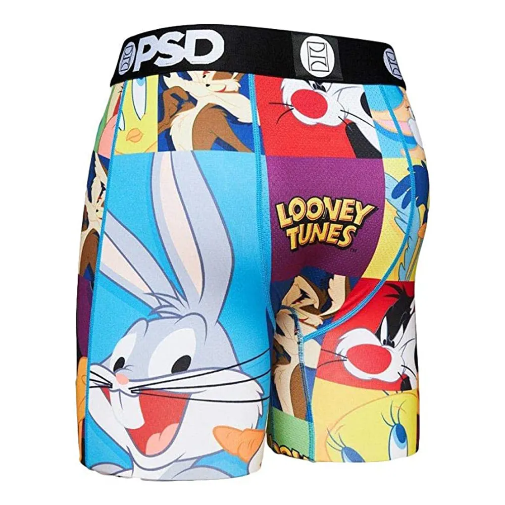PSD Mens Elastic Underwear Wide Band Boxer Brief Blue Looney Toons Bunch Underwear - 121180048-BLU-M
