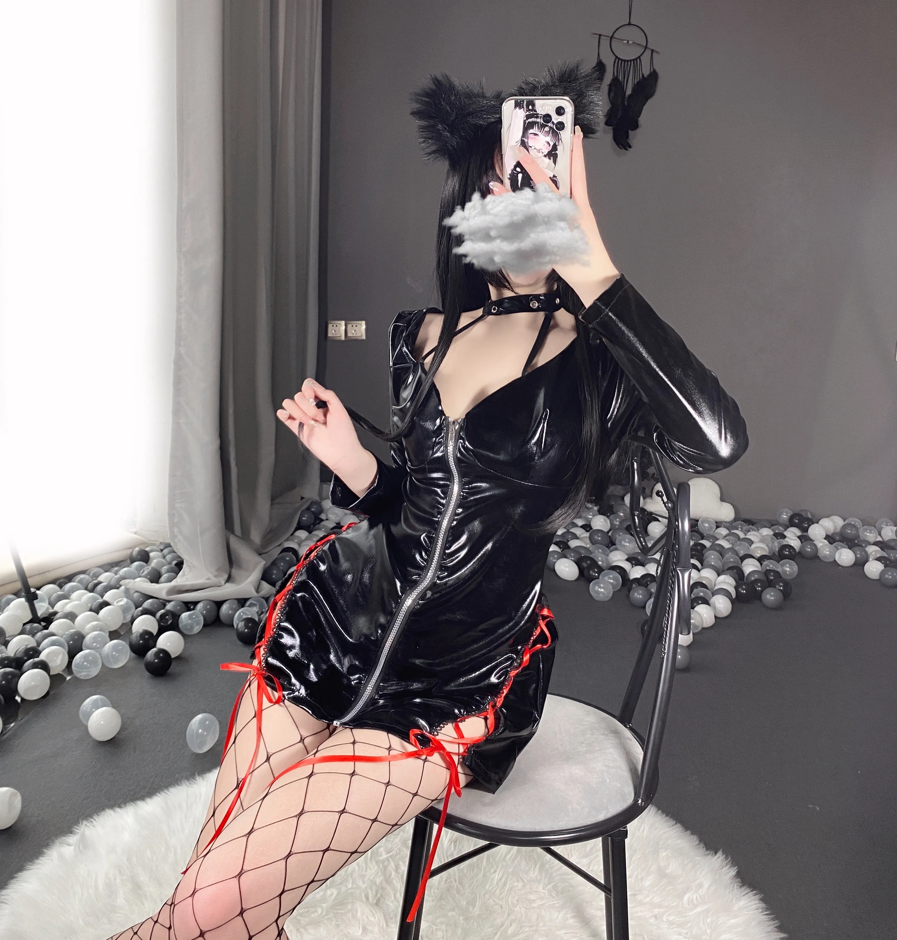T-2510 Hot leather uniform temptation bed teasing no-take passion set