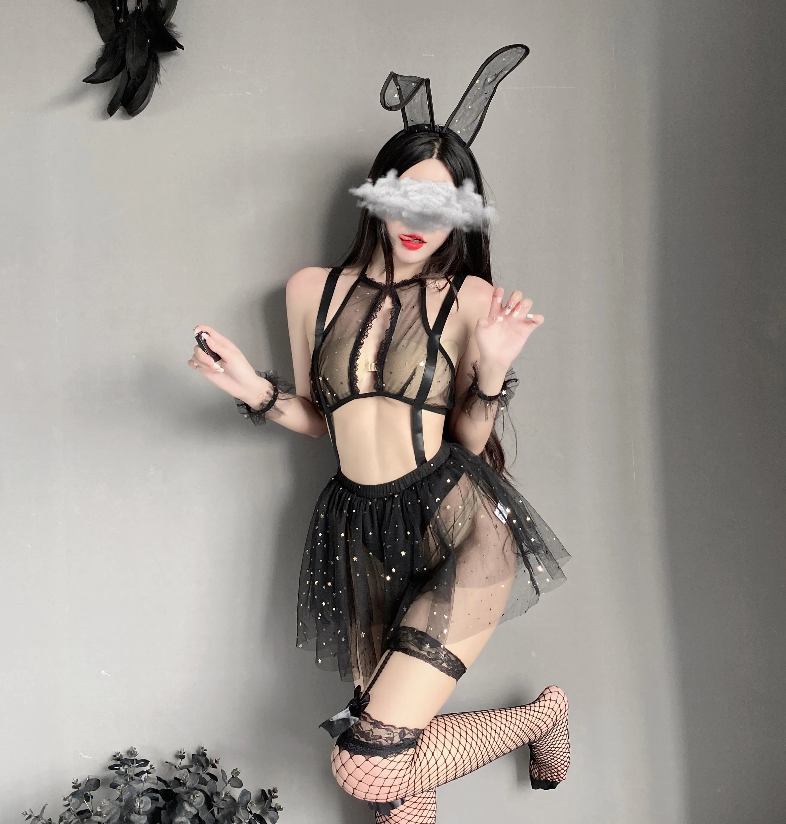 T-2562 Mesh pajamas passion temptation pure lust erotic lingerie women's private room fairy nightdress
