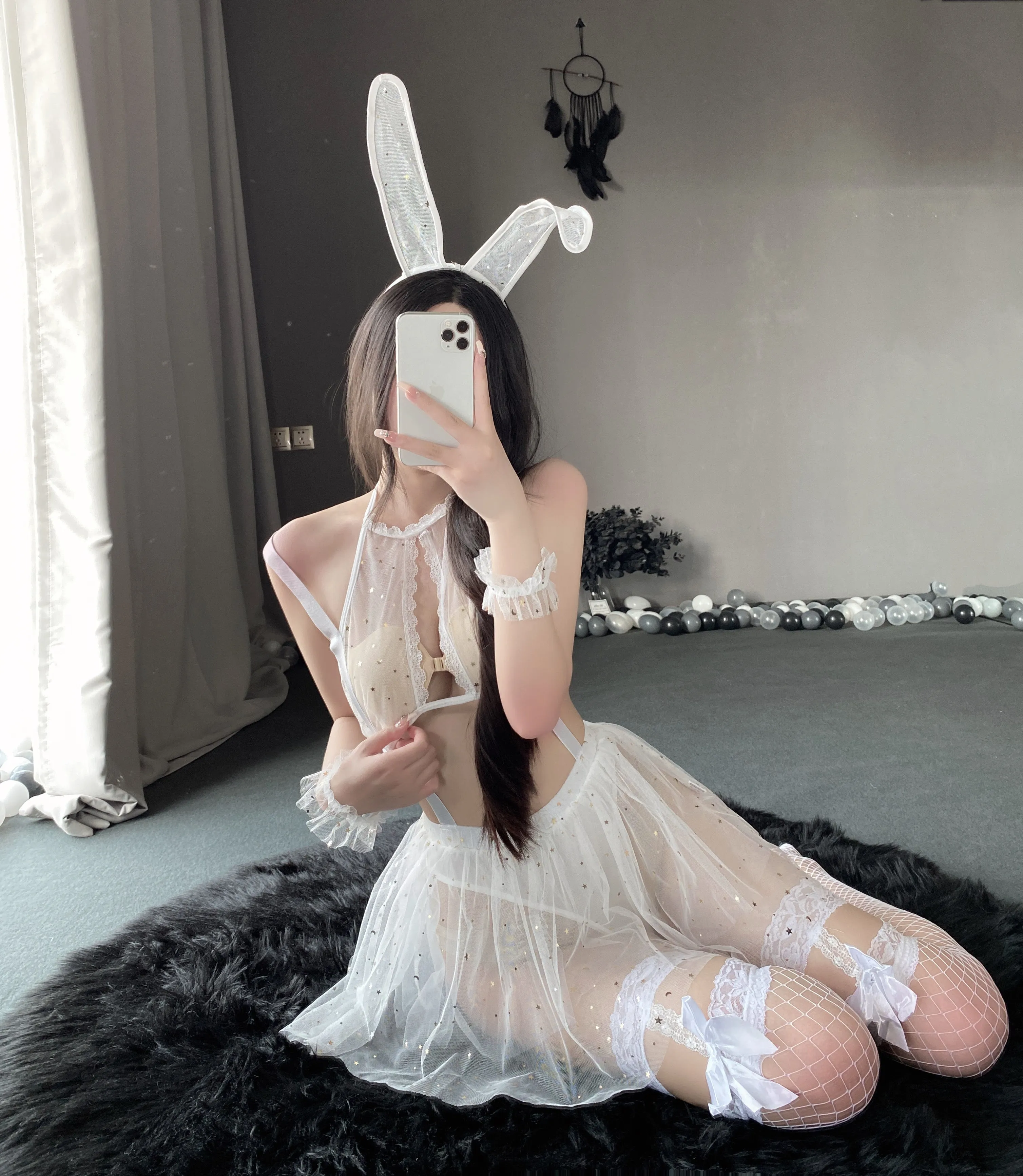 T-2562 Mesh pajamas passion temptation pure lust erotic lingerie women's private room fairy nightdress