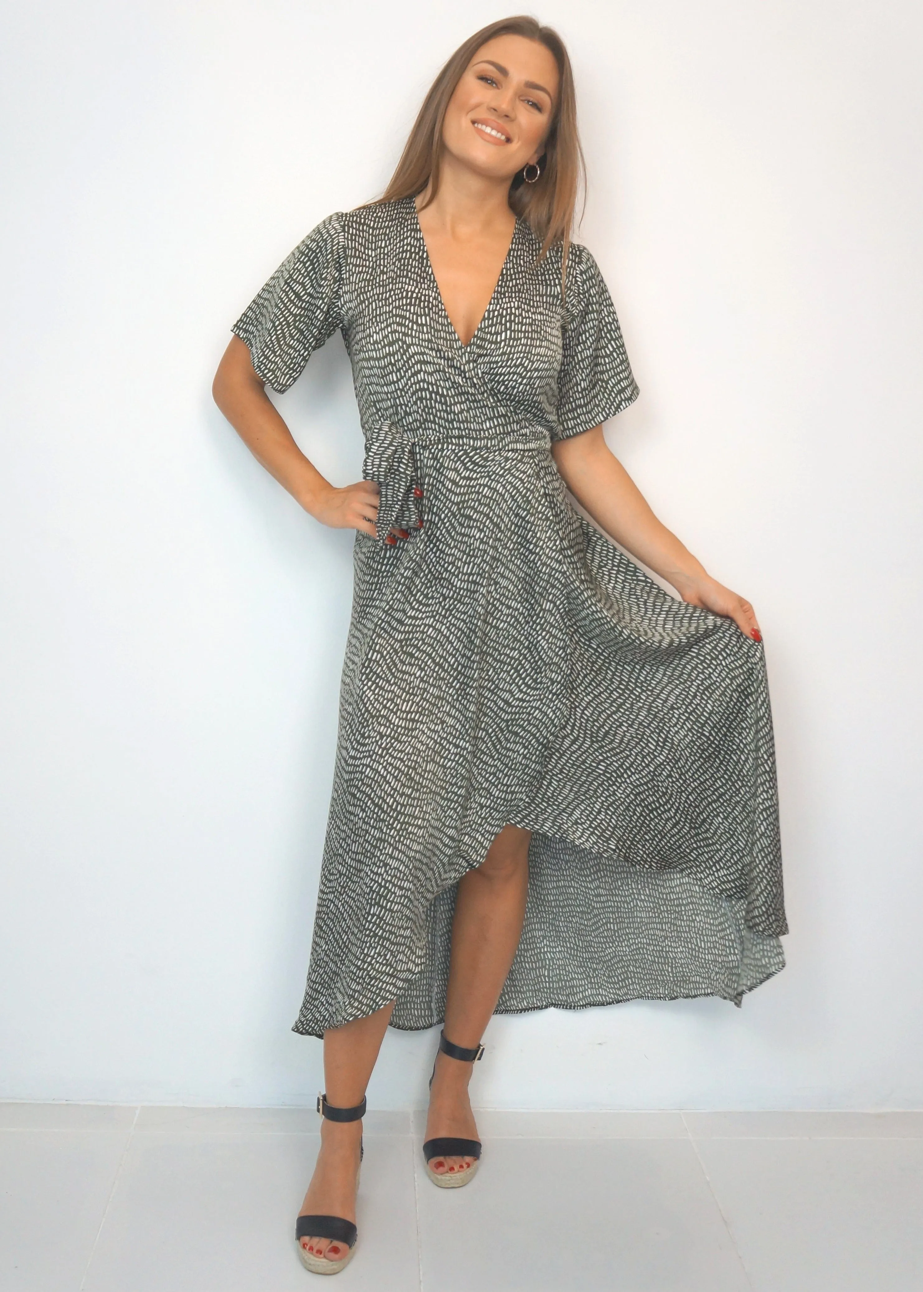 The Maxi Wrap Dress - Olive Martinis