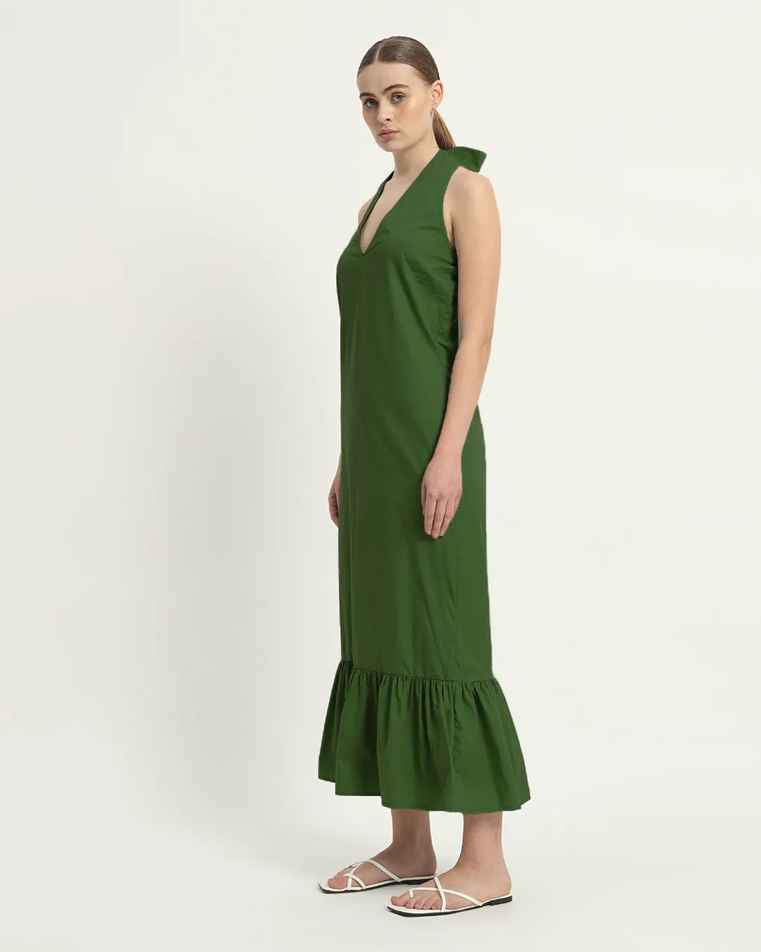 The Wellsville Emerald Cotton Dress