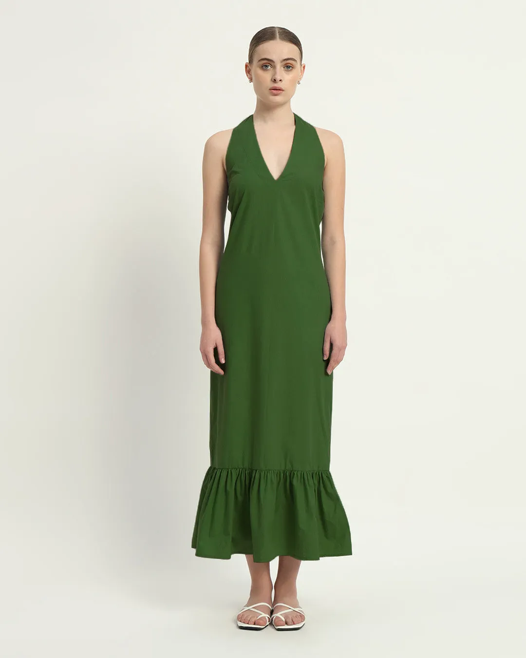 The Wellsville Emerald Cotton Dress