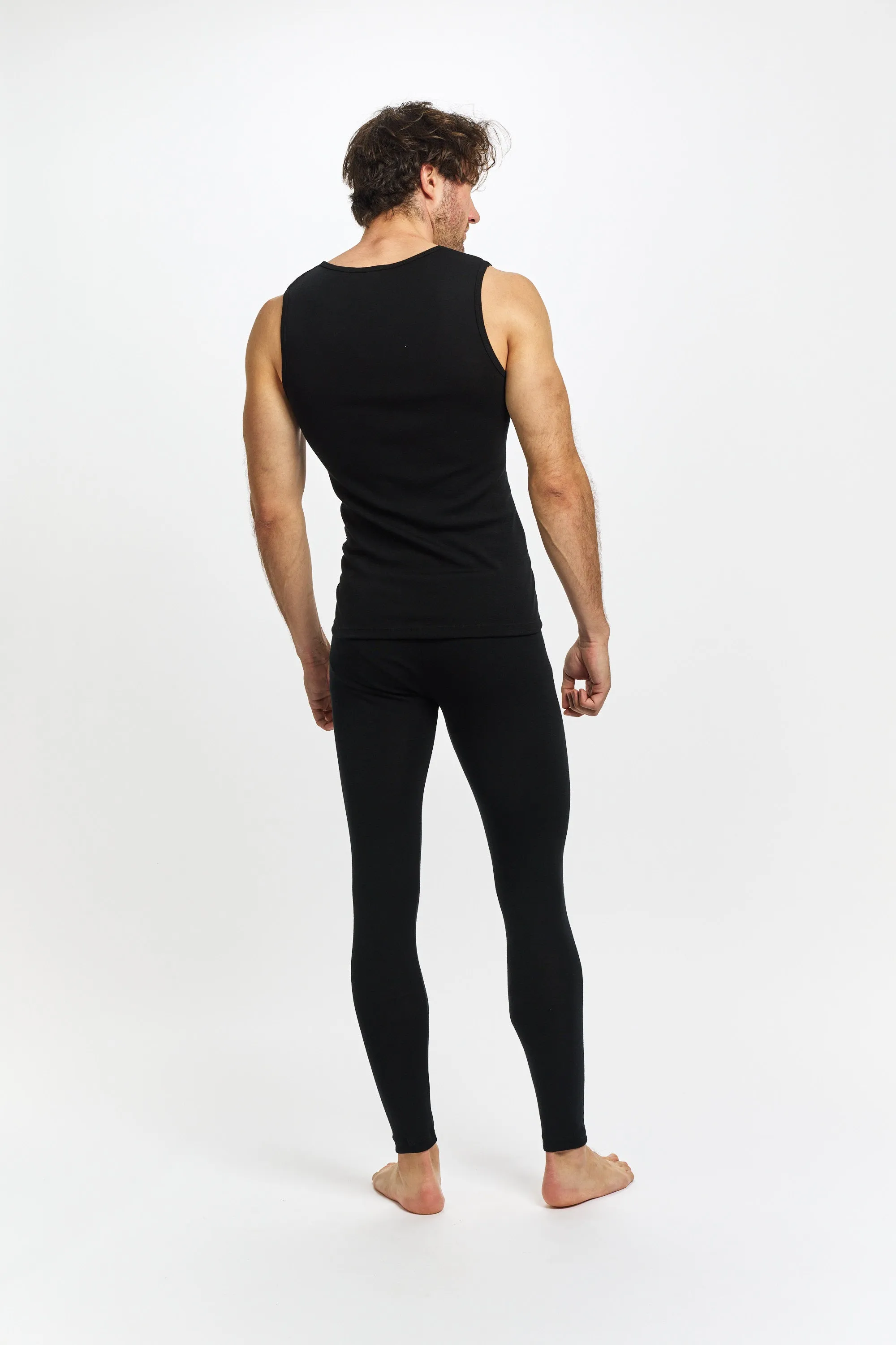 Thermal Underwear Mens Pure Merino Wool Long John Navy