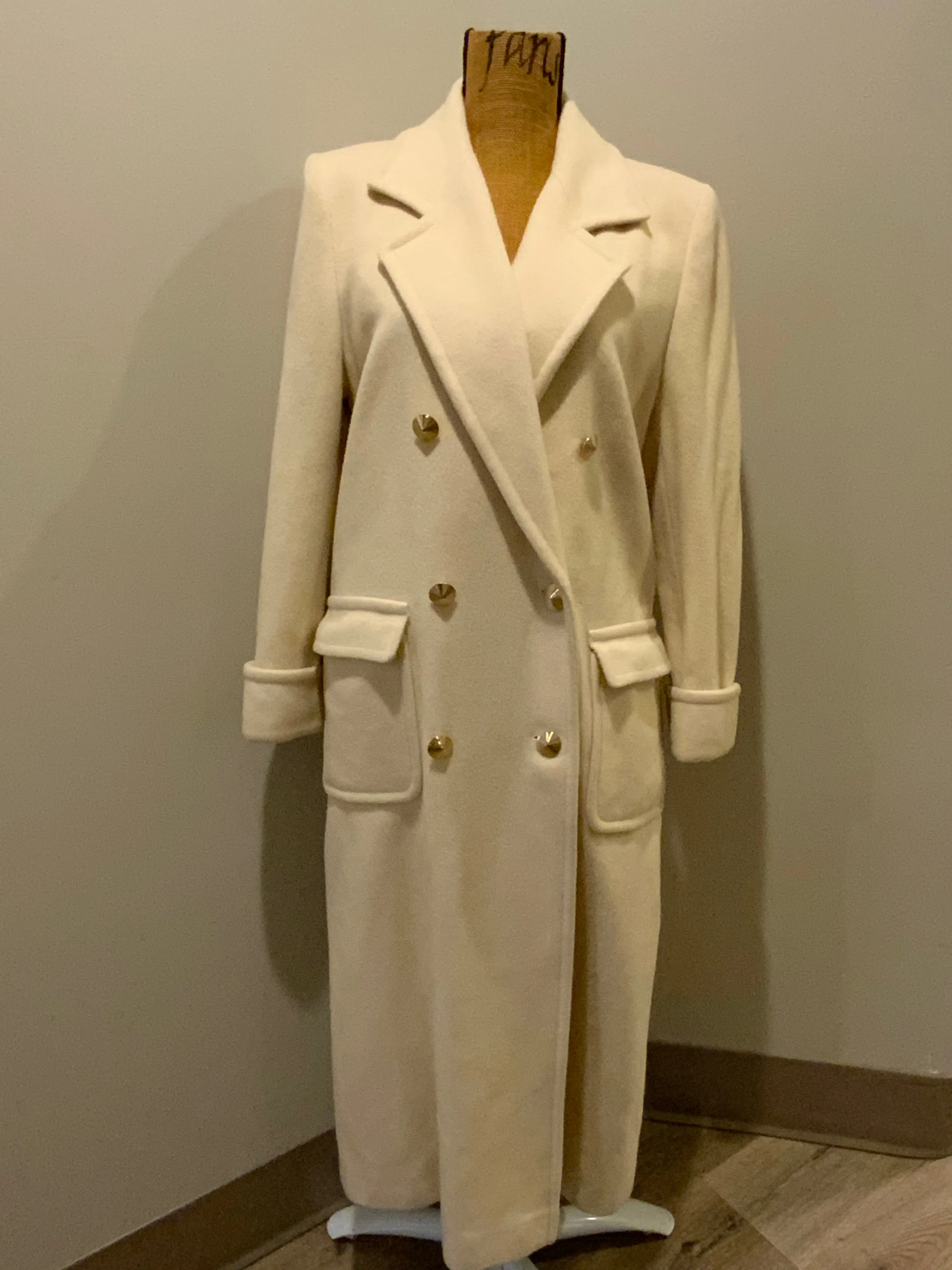 Vintage Raffinati Cream Wool Coat